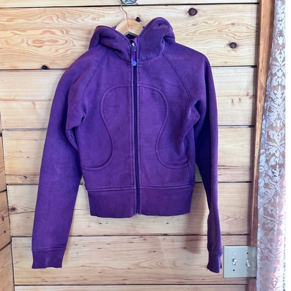 Lululemon Tops - Scuba Hoodie Full Zip Women Small Purple Cotton Fleece Sweatshirt Lululemon